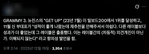 그래미 출품 저지 의혹 3